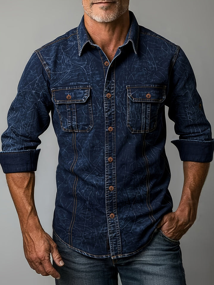 Dolvin - Camisa Informal De Manga Larga Con Doble Bolsillo