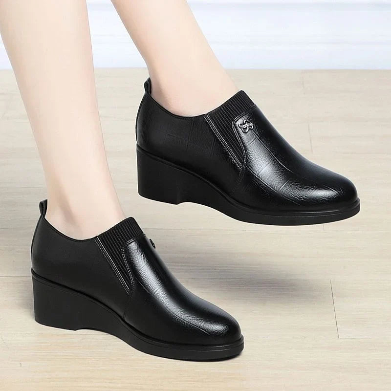 Switolina - Zapatos De Cuña De Piel a La Moda