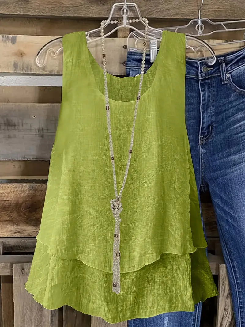 Cressida - Camiseta Sin Mangas Con Volantes En Mezcla De Viscosa