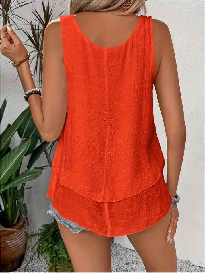 Cressida - Camiseta Sin Mangas Con Volantes En Mezcla De Viscosa