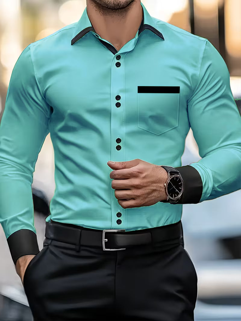 Zigmas - Elegante Camisa de Manga Larga Con Botones