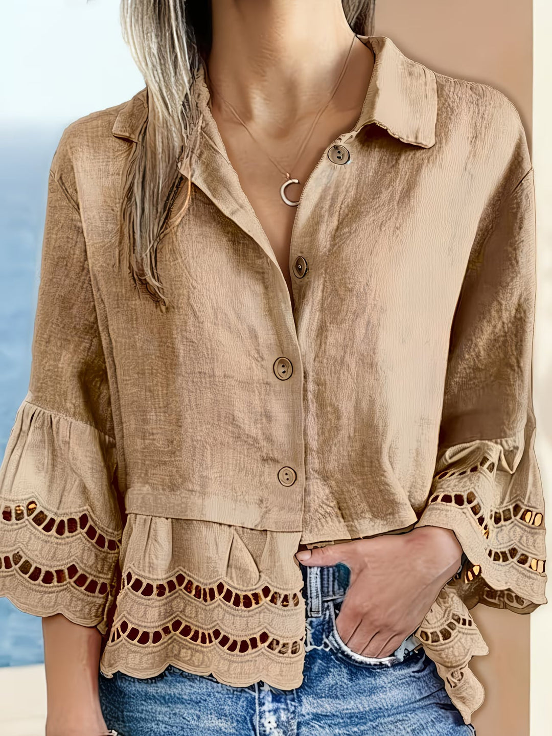 Solenn - Elegante Blusa Con Botones