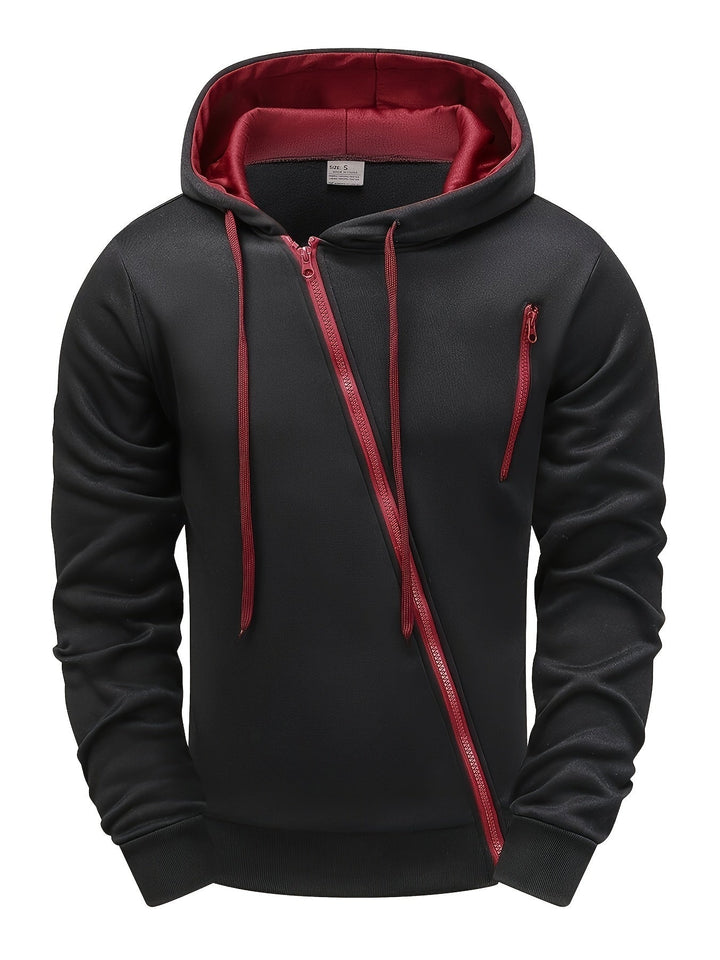Hendro - Sudadera Con Capucha y Cremallera De Manga Larga Informal