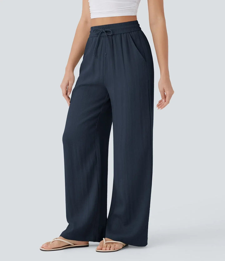 Zafeiria - Elegantes Pantalones De Lino