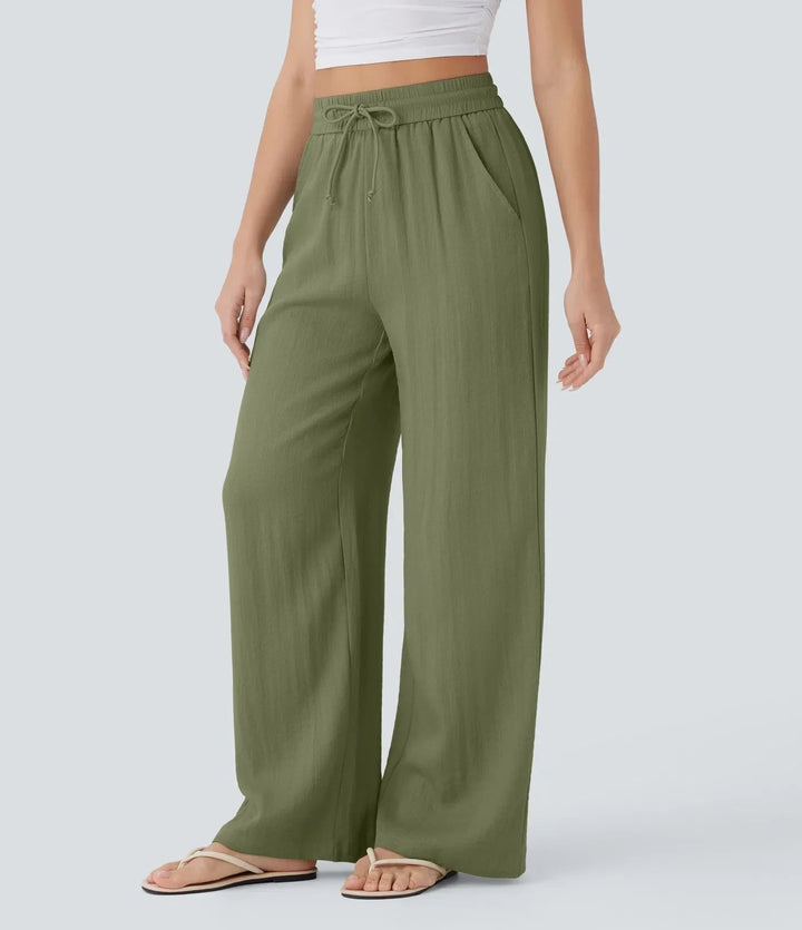 Zafeiria - Elegantes Pantalones De Lino