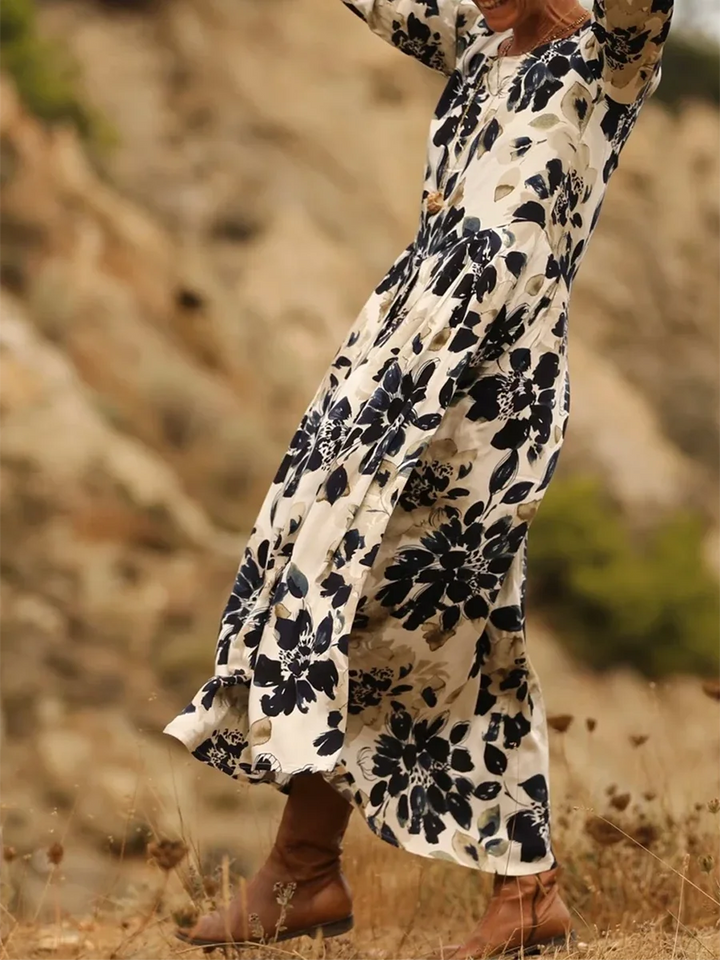 Noellaa - Cómodo Vestido Plisado De Algodón y Lino