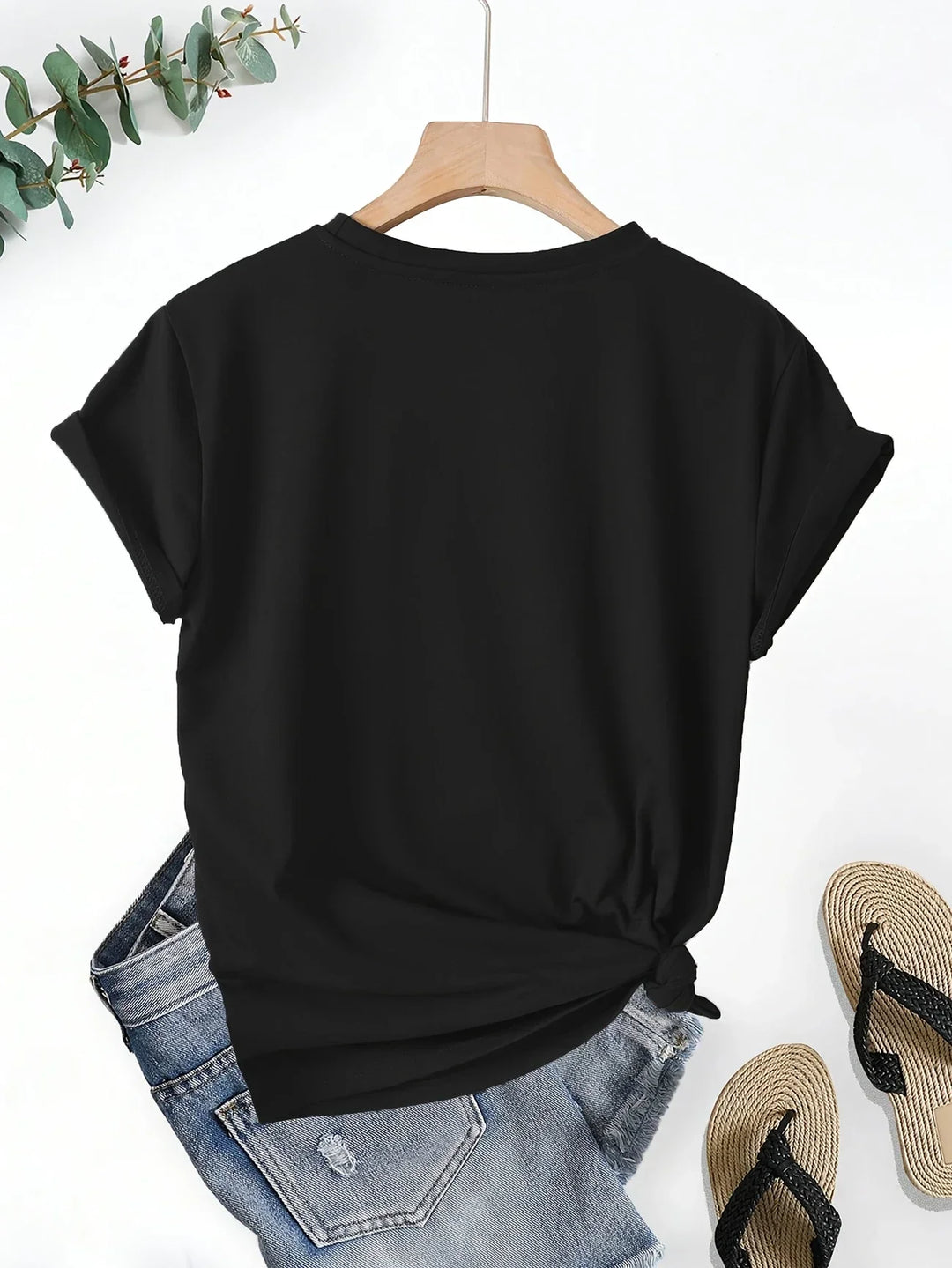 Larson - Informal Manga Corta Camiseta Con Estampado De Corazones