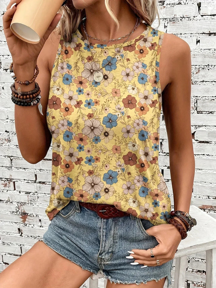Lilou - Top Informal De Verano Con Estampado Floral