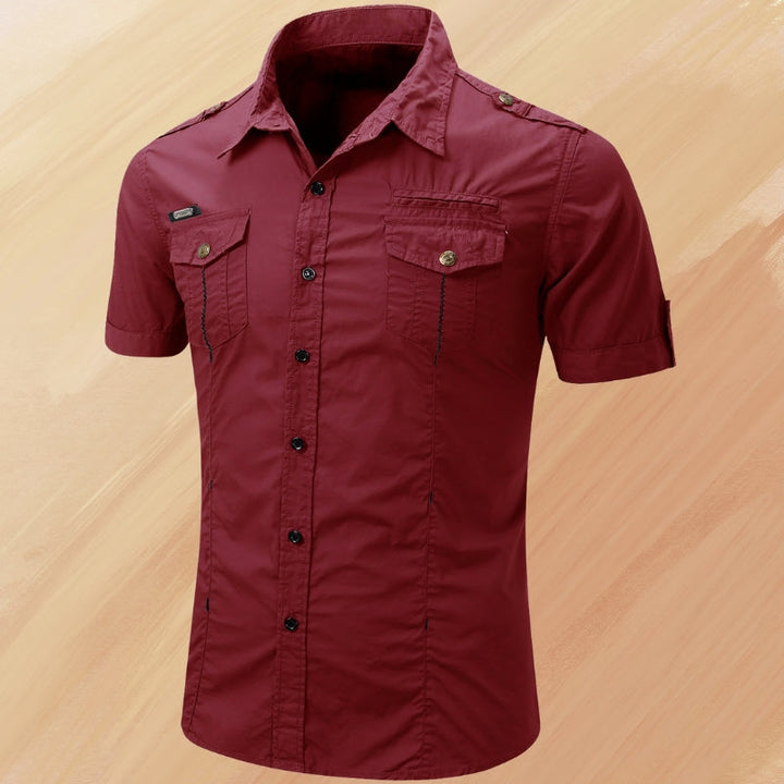 Ryder - Elegante Verano Manga Corta Camisa Con Bolsillo