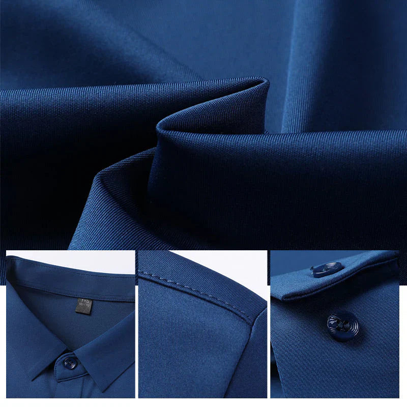 Kusek - Camisa Elegante Elástica y Sin Arrugas