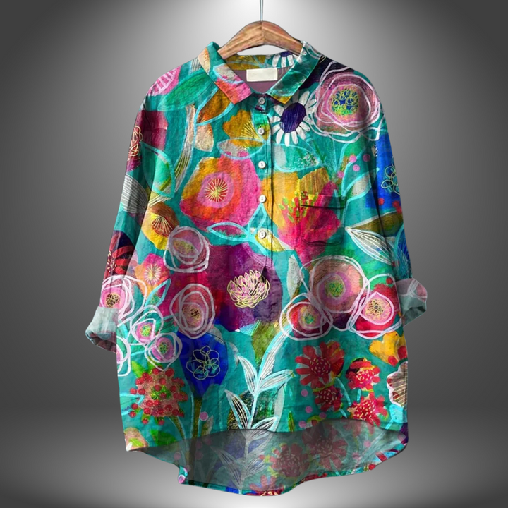 Luiza - Camisa Floral Artesanal