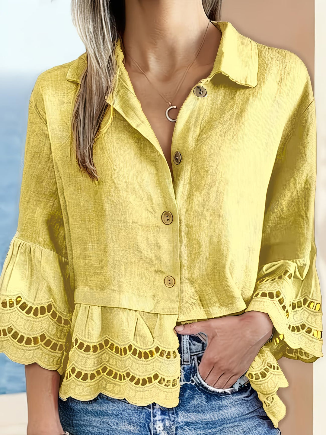 Solenn - Elegante Blusa Con Botones
