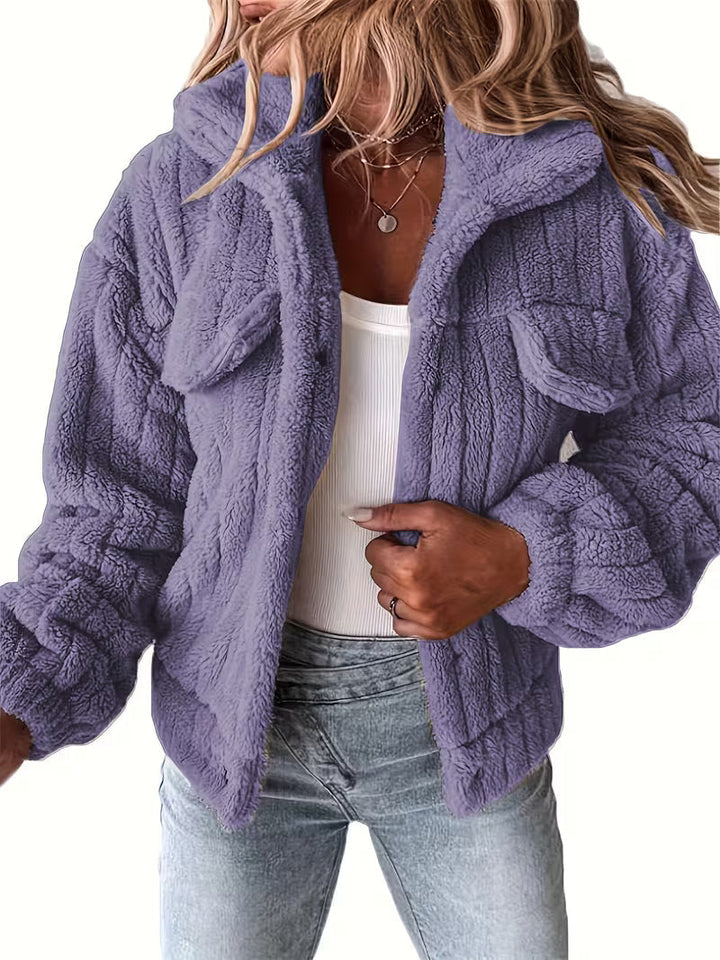 Libila - Chaqueta De Piel Sintética Con Bolsillos