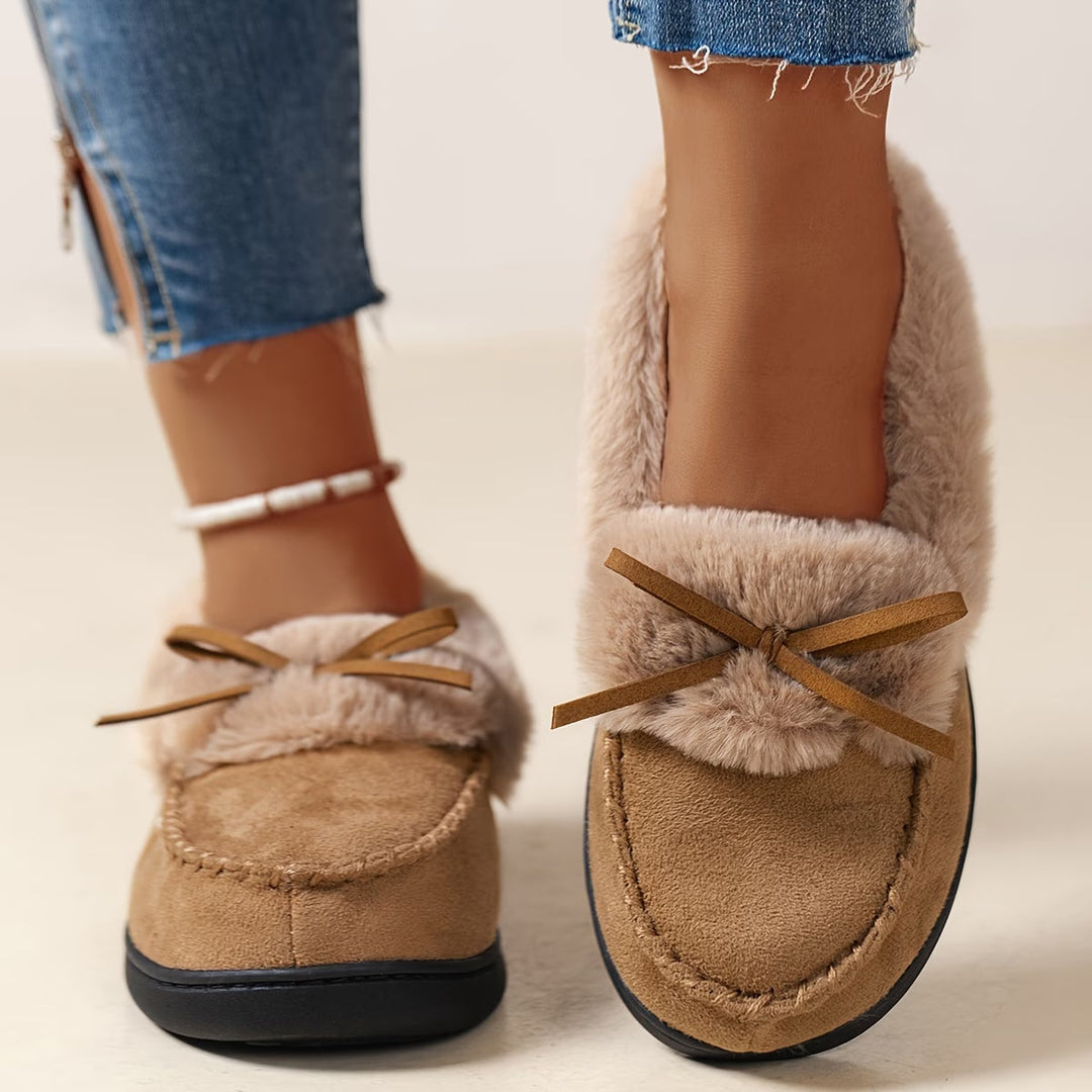 Suzia - Cómodas Zapatillas De Felpa Con Lazo