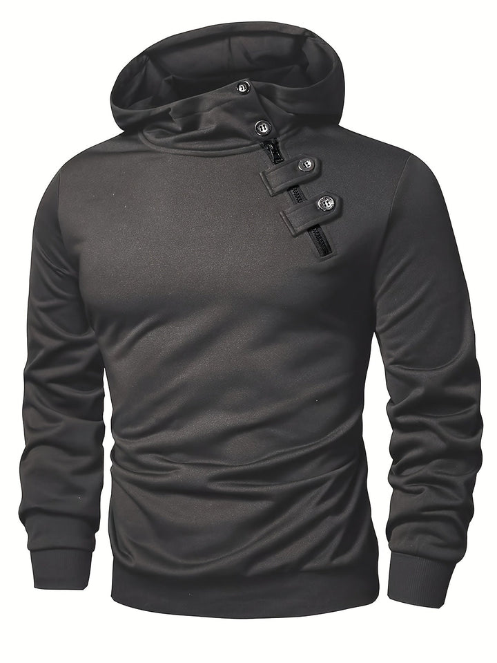 Klod - Sudadera Con Capucha y Botones De Manga Larga Informal