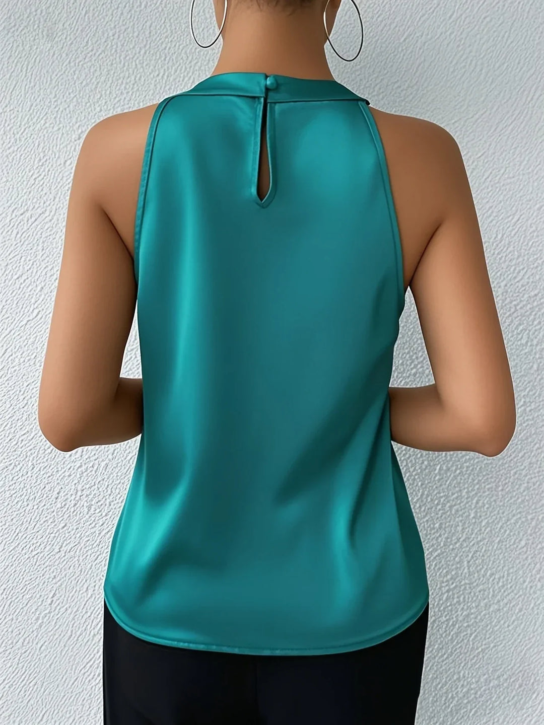 Cerys - Elegante Blusa Sin Mangas De Poliéster