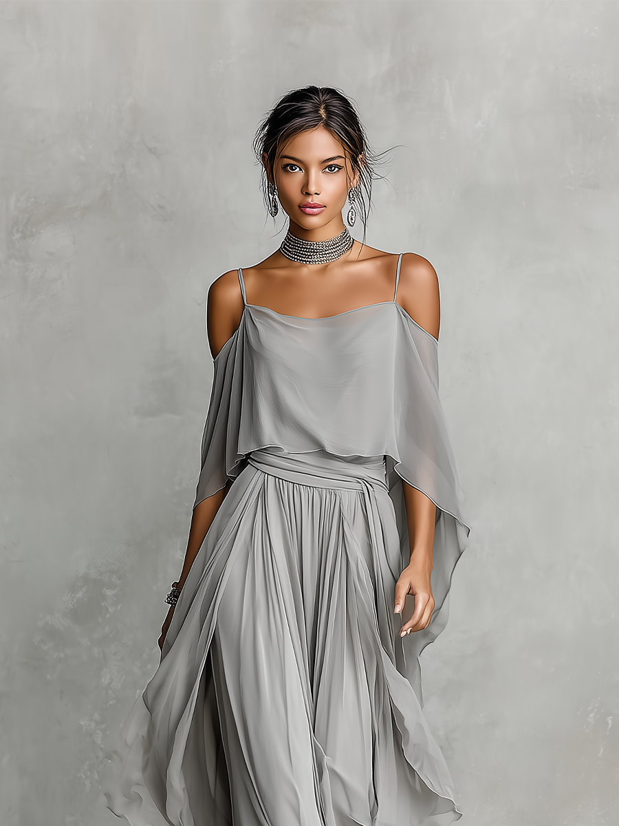Roneeta - Conjunto De Top Con Tirantes y Pantalones Holgados