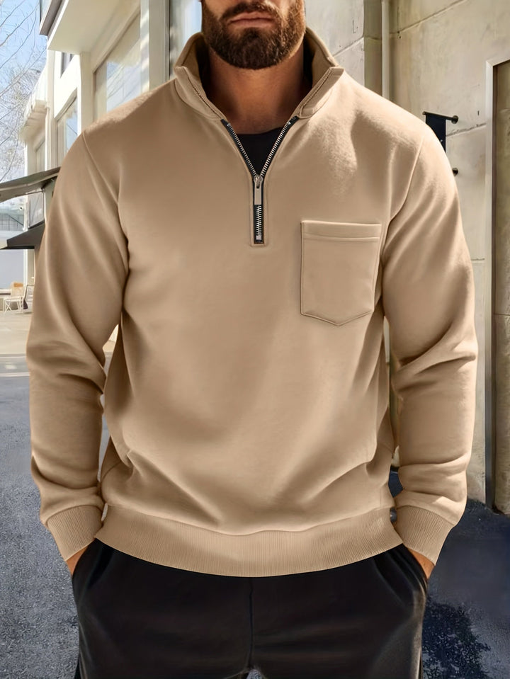 Nistor - Camisa De Manga Larga Con Media Cremallera