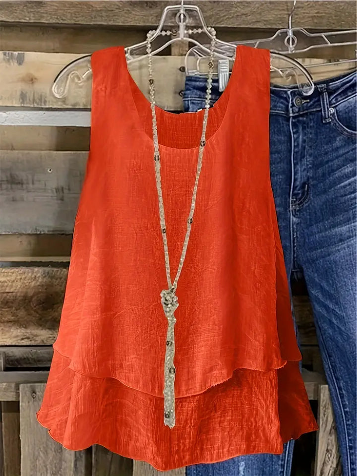 Cressida - Camiseta Sin Mangas Con Volantes En Mezcla De Viscosa