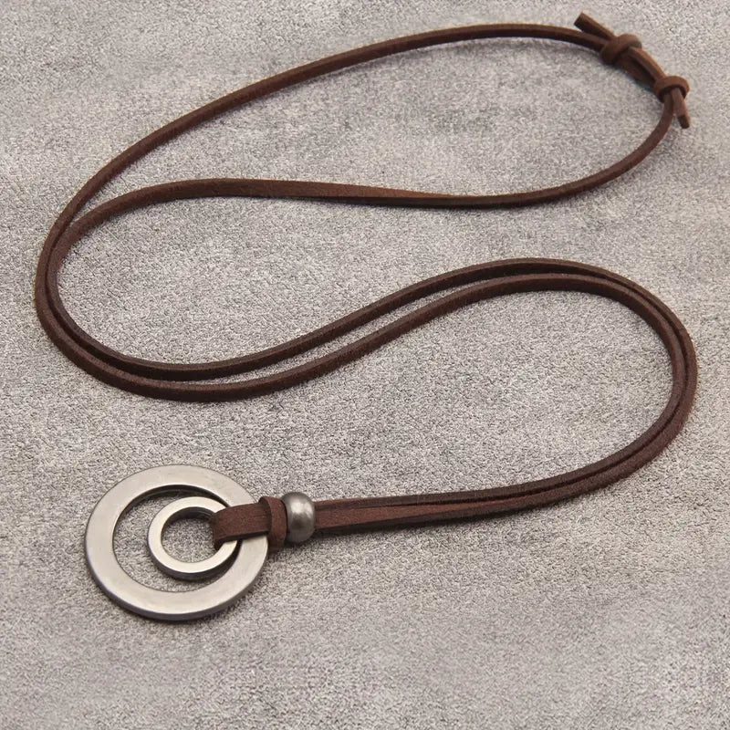 UnityRings - Collar Unisex Con Colgante De Doble Círculo