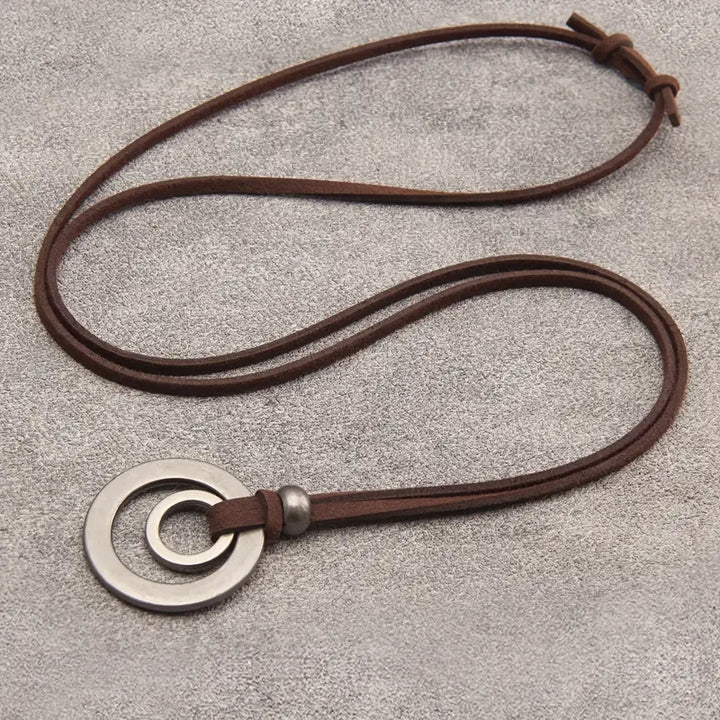 UnityRings - Collar Unisex Con Colgante De Doble Círculo
