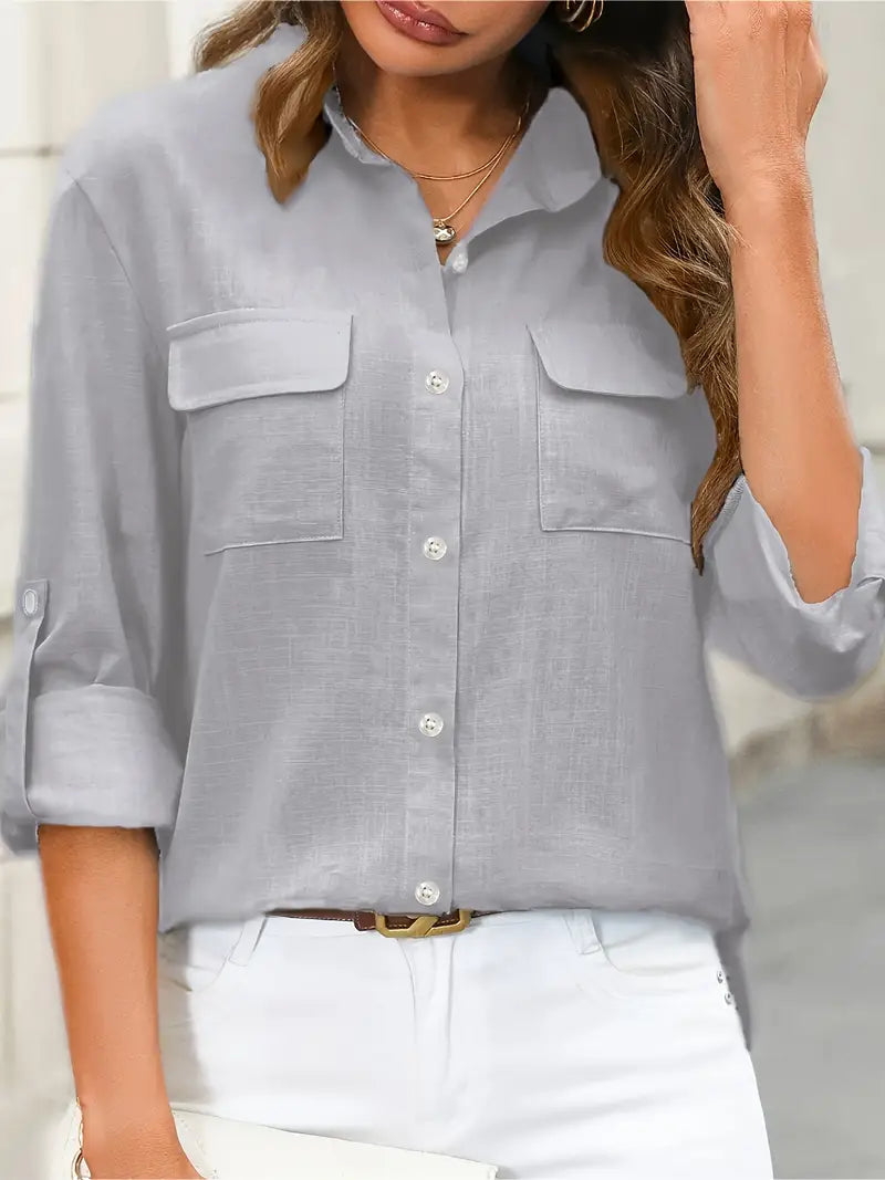 Athena - Camisa De Algodón Con Bolsillos Delanteros