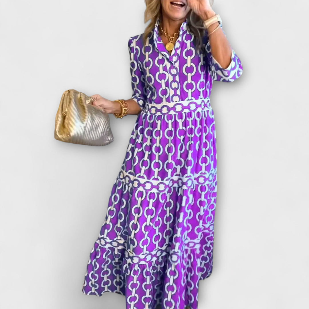 Stavroula - Vestido Midi Con Estampado De Cadenas