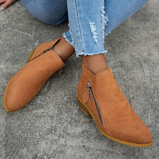 Farah - Botines Ortopédicos De Cuero Con Cremallera