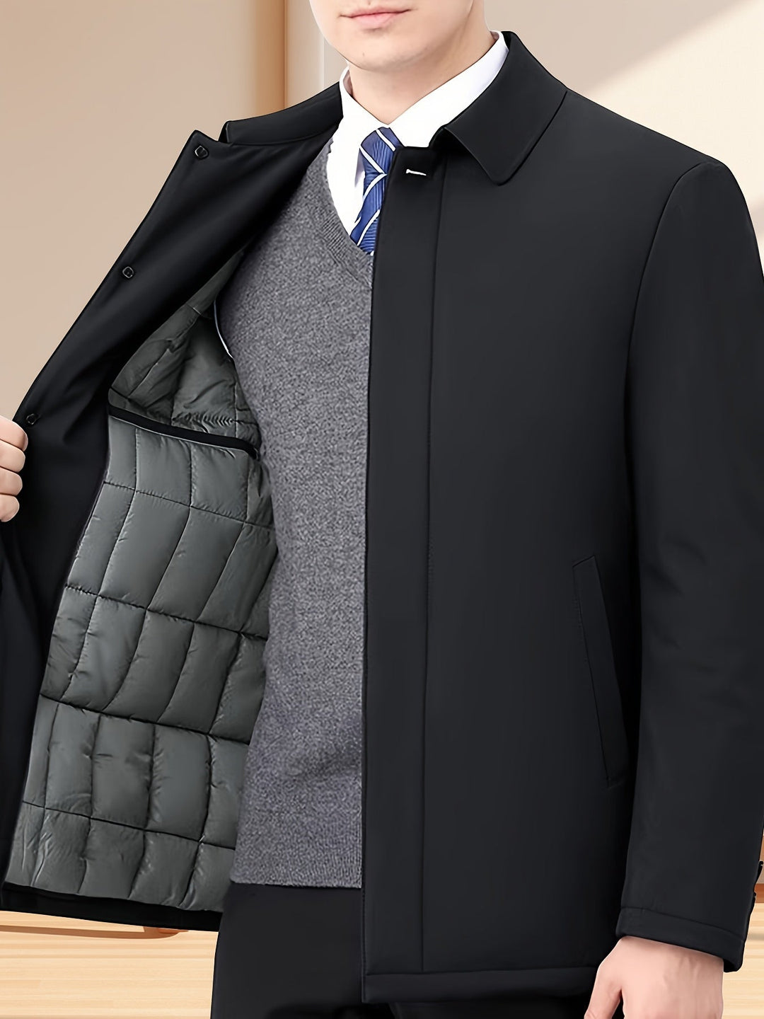 Lewinn - Chaqueta Para IR Al Trabajo Con Tapeta De Botones Delantera