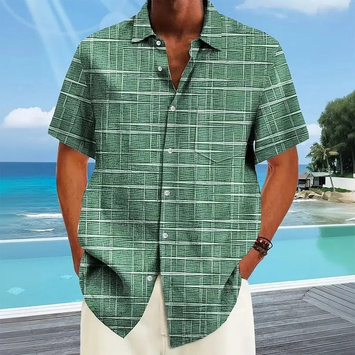 Haroyan - Camisa Elegante Con Estampado De Rayas a Cuadros