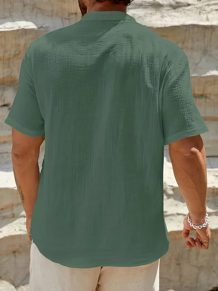 Sancho - Elegante Verano Camisa Con Cuello Alto