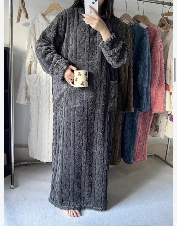 Vreni - Ropa De Casa De Terciopelo Coral De Invierno
