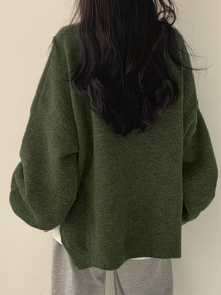 Pearline - Jersey De Cuello Redondo y Manga Larga