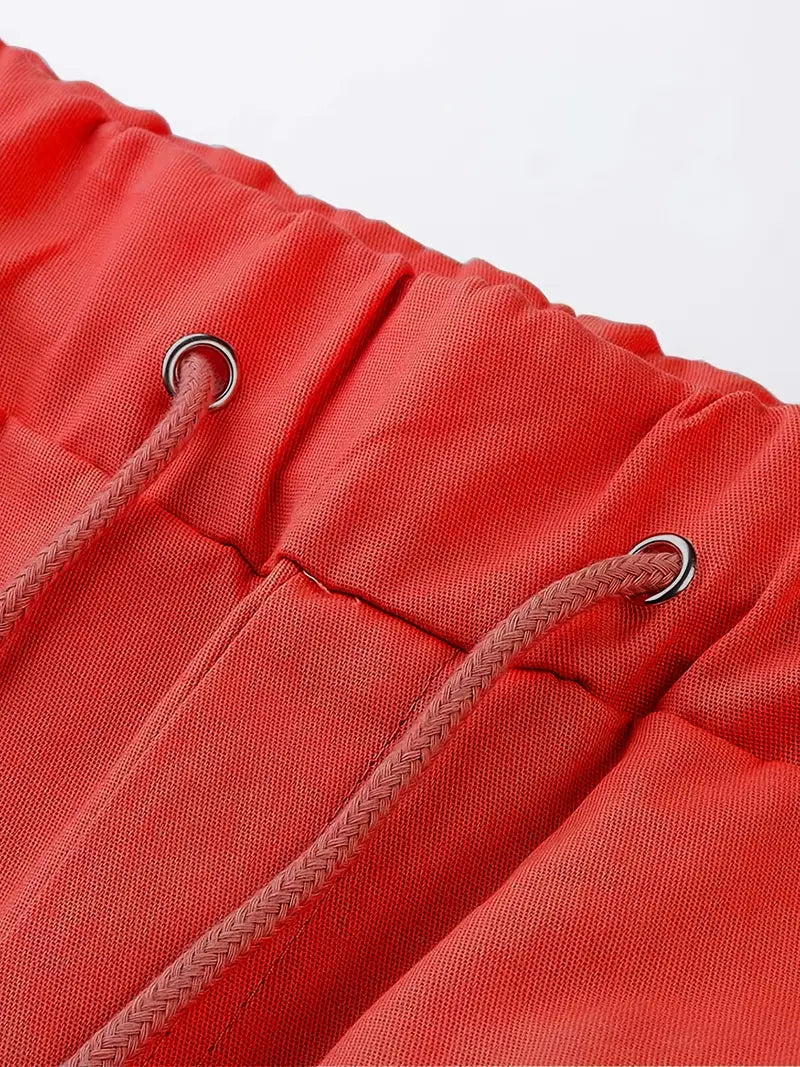 Jelte - Pantalones Cortos Cargo Informales Sin Elasticidad y Con Cordón