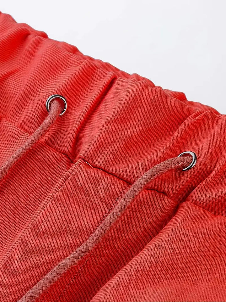 Jelte - Pantalones Cortos Cargo Informales Sin Elasticidad y Con Cordón