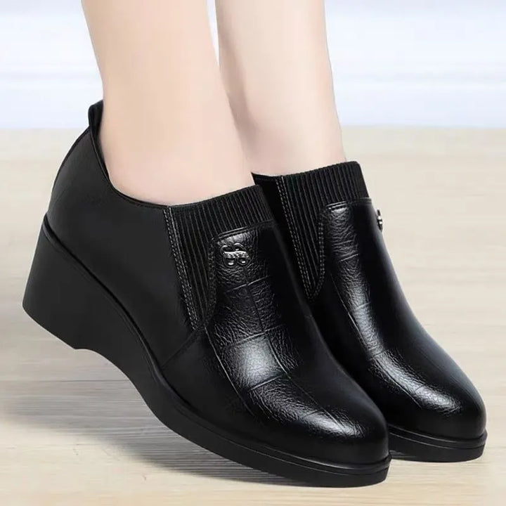 Cyntia - Zapatos Ortopédicos De Cuña De Piel