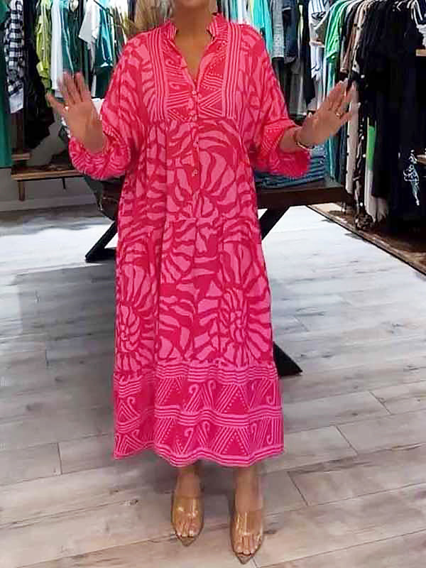 Elyanna - Vestido Estampado Con Cuello En V