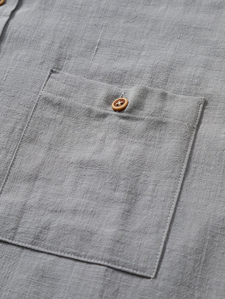 Tejada - Camisa Informal De Algodón Con Bolsillo