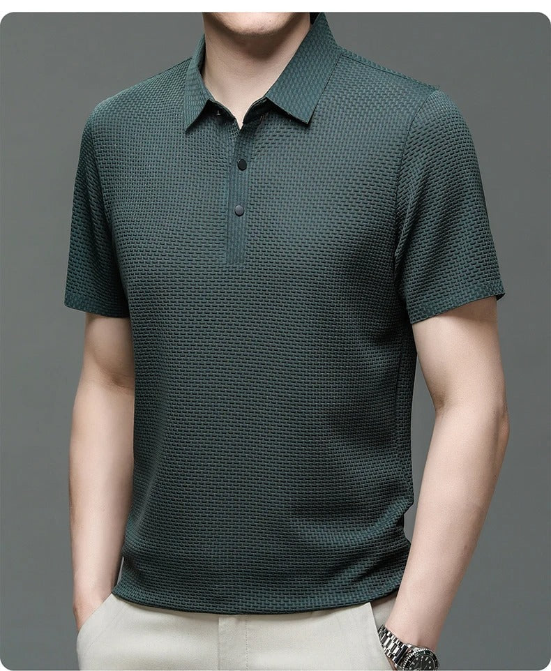 Prestigio - Polo Elástico de Manga Corta Camisa
