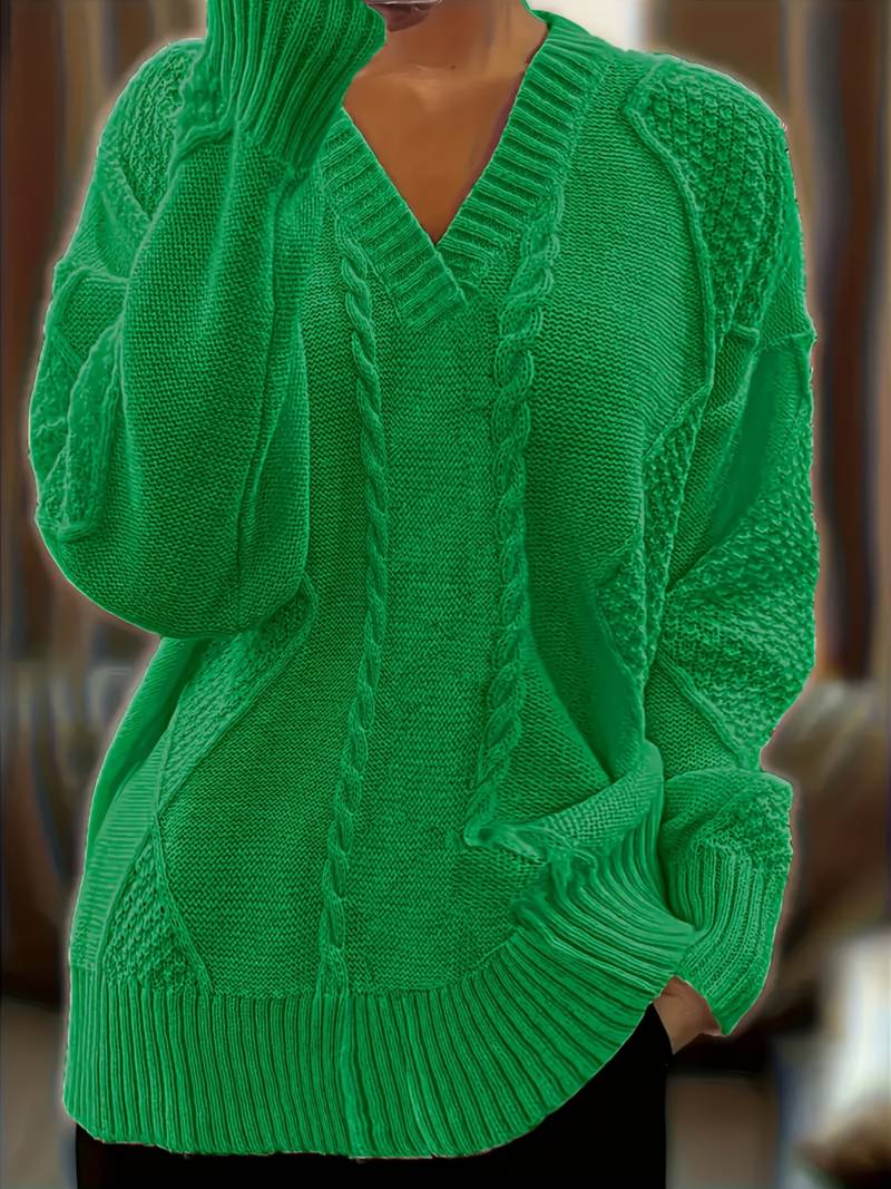 Tzvia - Jersey de Punto Informal Con Cuello en V