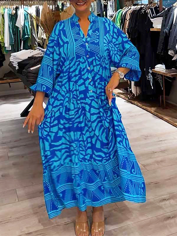 Elyanna - Vestido Estampado Con Cuello En V