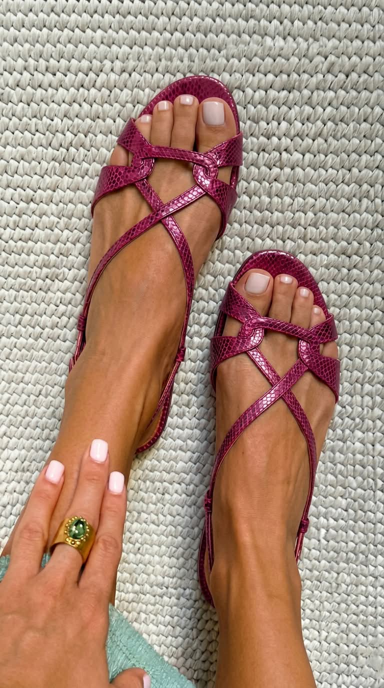 Olgia - Sandalias Planas Con Tiras Cruzadas