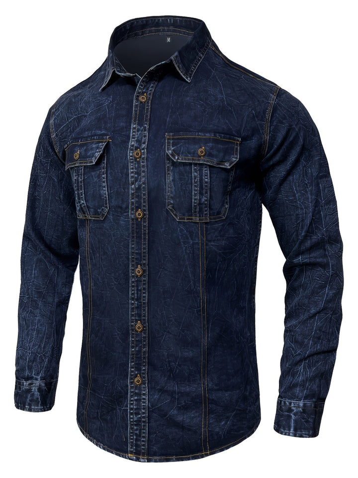 Dolvin - Camisa Informal De Manga Larga Con Doble Bolsillo