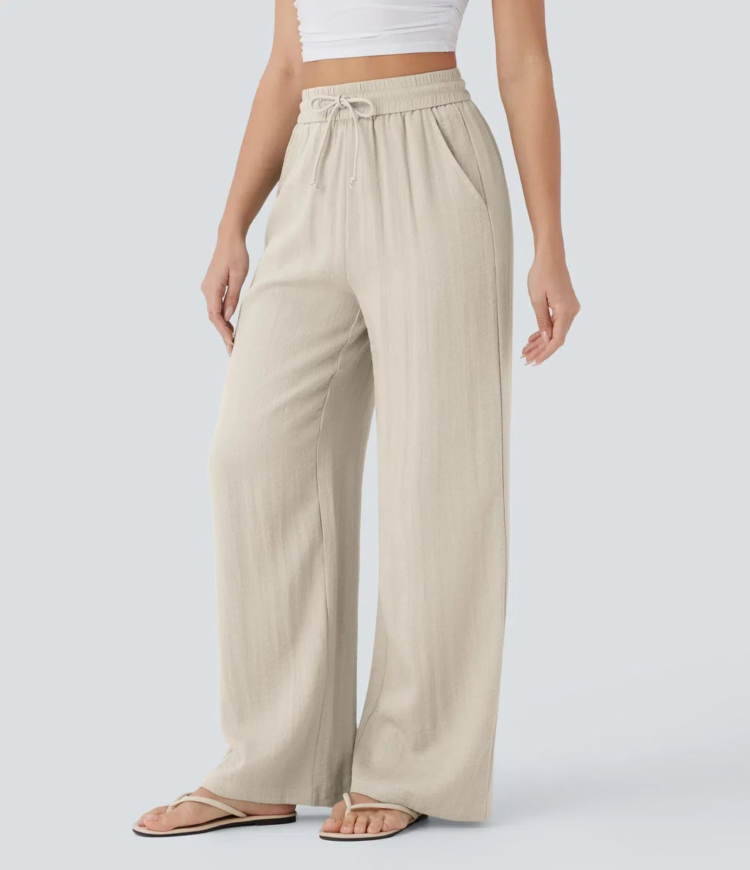 Zafeiria - Elegantes Pantalones De Lino