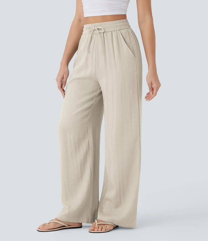 Zafeiria - Elegantes Pantalones De Lino