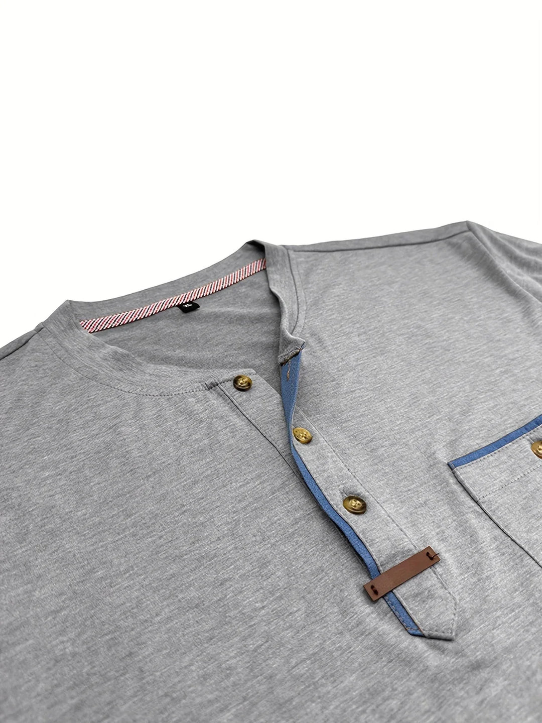 Saxon - Camiseta Elegante De Cuello Redondo Con Bolsillo