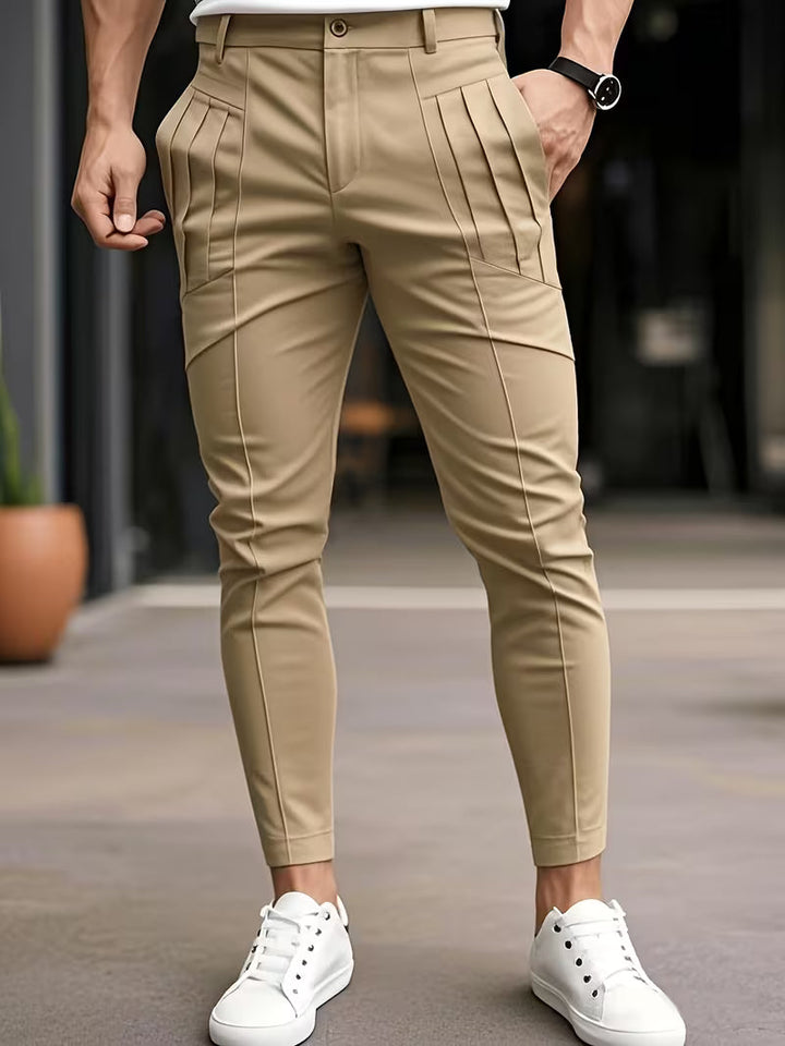 Altmann - Pantalones de Corte Ajustado Con Pliegues y Bolsillos