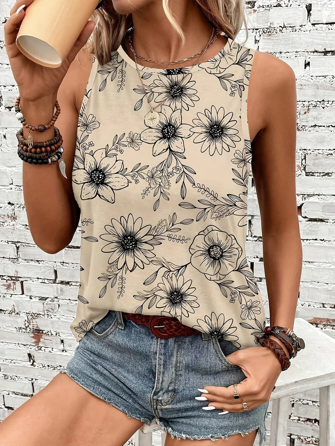 Lilou - Top Informal De Verano Con Estampado Floral