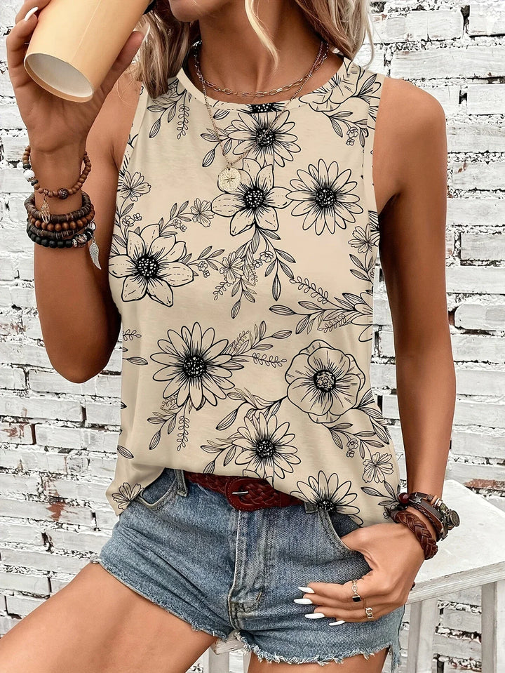 Lilou - Top Informal De Verano Con Estampado Floral