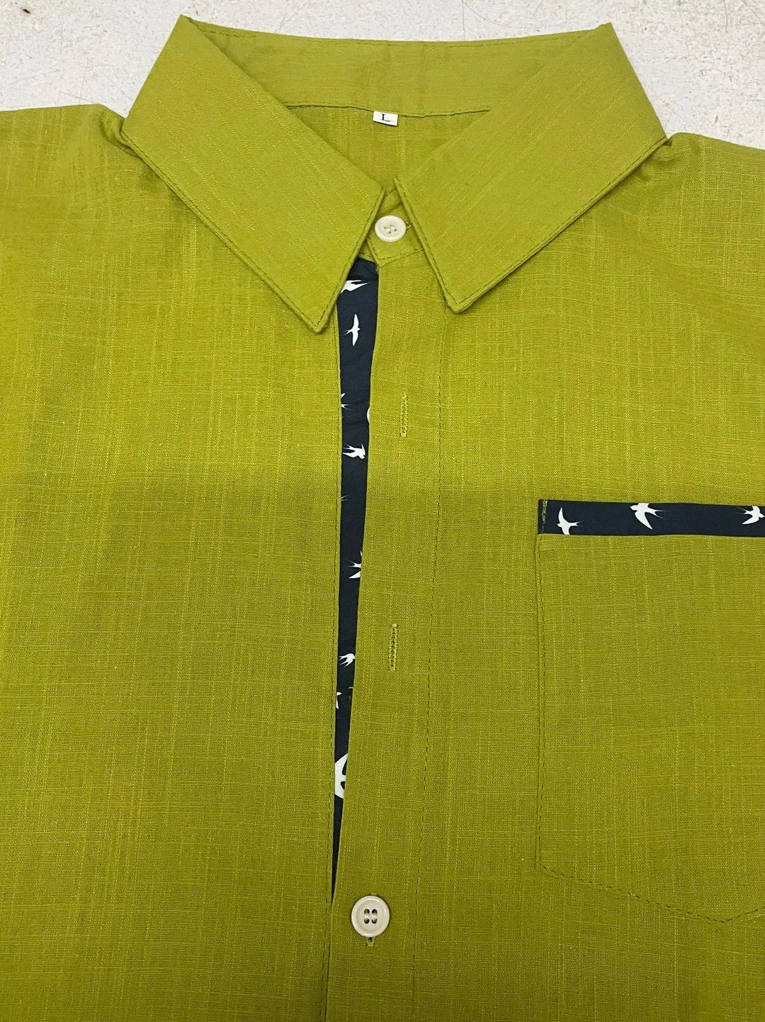 Trofim - Camisa Elegante Con Estampado De Pájaros